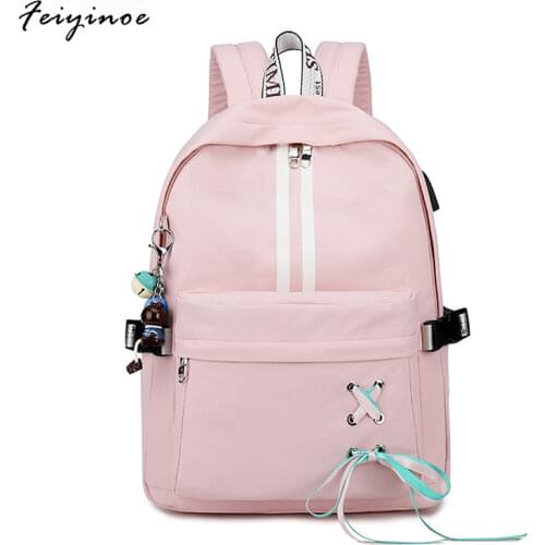 2020 New Fashion Anti Theft Reflective Waterproof Women Backpack USB Charge School Bags ForGirls Travel Laptop Rucksack Bookbags