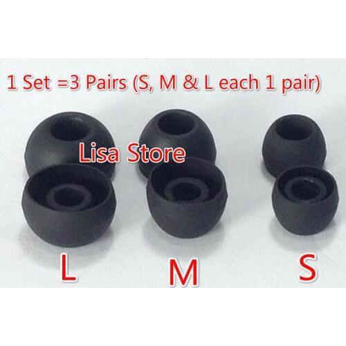 30 Pairs = 10 Sets (S, M & L each 1 pair) Silicone In-Ear Earphone Headset Earbud Bud Tips Ear buds Eartips Earplug