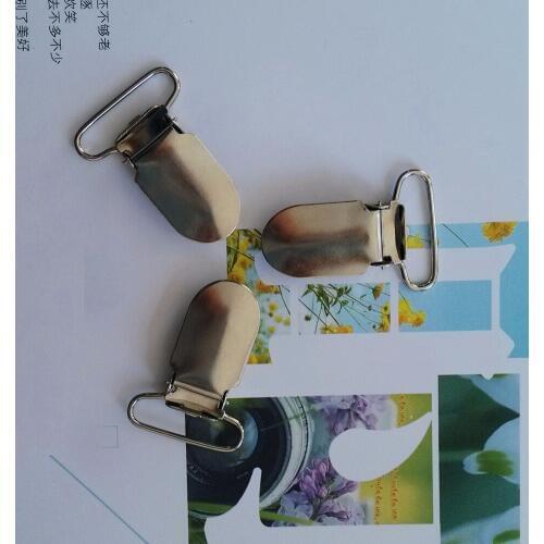 350 pcs 1'' Inch 25mm Wide U Shape Lead Free Metal Pacifier Clips / Suspender Clips Rack Plating garter clip with Plastic Insert