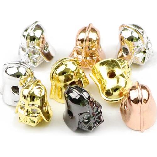 4pcs Roman Knight Helmet Pendant Copper beads Spacer Micro Pave CZ Charms Loose beads Jewelry making bracelet DIY Findings