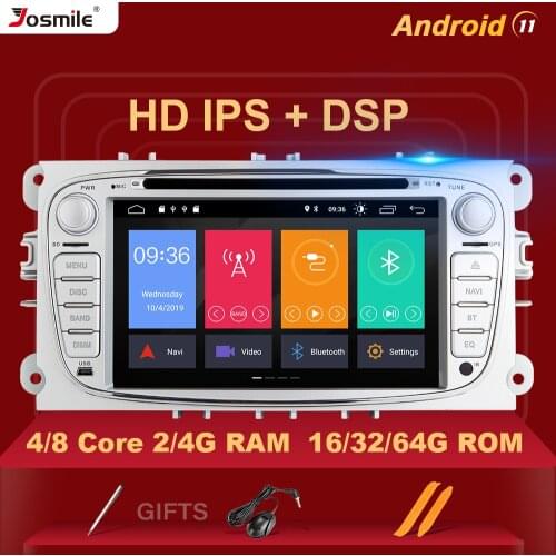 2 din Android 11 Car Radio For Ford Focus 2 Ford Mondeo 4 FordC-Max S-Max Kuga Galaxy Transit Connect Multimedia GPS Navigation