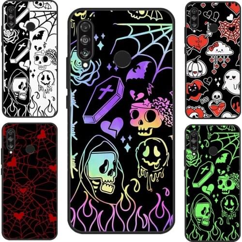 Y2K Doodle Graffiti Indie Aesthetic Case For Huawei P30 Lite P40 P20 Pro P Smart Z 2019 2021 Nova 5T Honor 10 Lite 8X 9X 10i