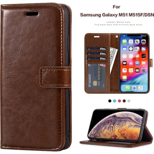 PU Leather Flip Case For Samsung Galaxy M51 M515F/DSN Card Holder Silicone Photo Frame Case Wallet Cover Business Case