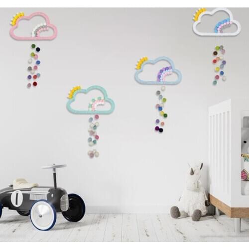 Nordic Style Rainbow Raining Cloud Decoration Baby Room Wall Hanging Photo Props