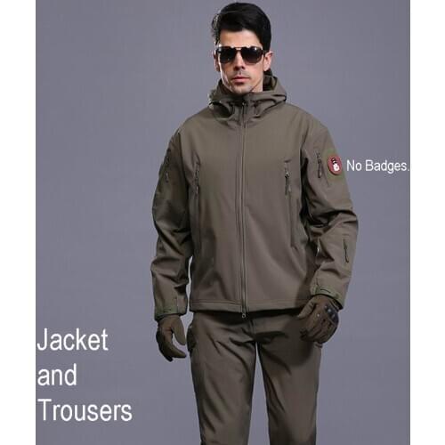 ESDY Quality Lurker Sharkskin Soft Shell Military Waterproof Windproof Outdoor Clothing Jacket and Trousers in a Suit No Badges