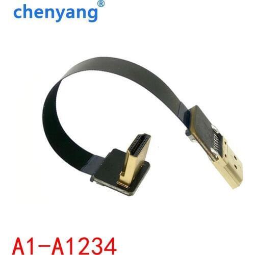 FPV Micro HDMI- compatible Mini HDMI 90 degree Adapter FPC Ribbon Flat HDMI Cable Pitch 20pin for Multicopter Aerial Photography
