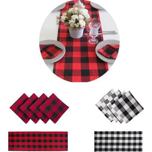 Cotton Buffalo Check Table Runner for Family Dinners or Gatherings, Indoor or Outdoor Parties, & Everyday Use