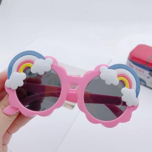 Round Sunglasses Kids Rainbow Sun Glasses Girls Children Colorful Eye Lenses Baby Shades Boys 2022 Mirror Juniors Eyeglasses
