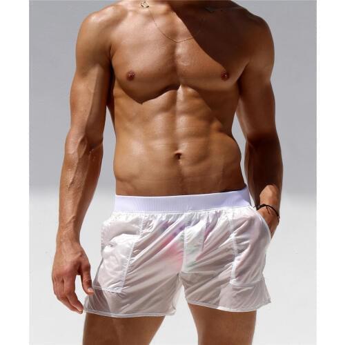 Swimming Shorts For Men Swimwear Man Swimsuit Swim Trunks Summer Bathing Beach Wear Surf beach Short Sexy Transparent Board pant