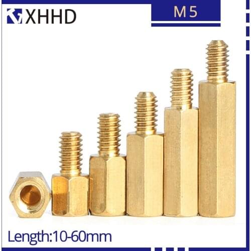 M5XL+7mm Hex Brass Male Female Standoff Stud Pillar Mount Threaded Hexagon PCB Motherboard Spacer Hollow Column Bolt