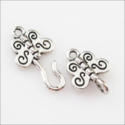 New 20Sets Tibetan Silver Lovely Animal Butterfly Bracelet Toggle Clasps Connectors 11x33mm