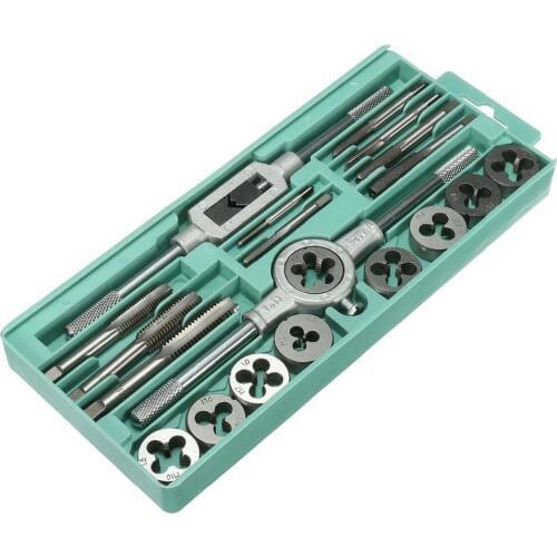20pcs Tap Dies Set 1/16''--1/2'' NC Screw Thread Plugs Taps Carbon Steel Hand Screw Taps Hand Tools Cutting Adjusting