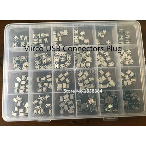 240 Pcs/box 24 Models Micro USB Connector Socket Jack USB Connectors Set For MP3/4/5 Lenovo ZTE Huawei