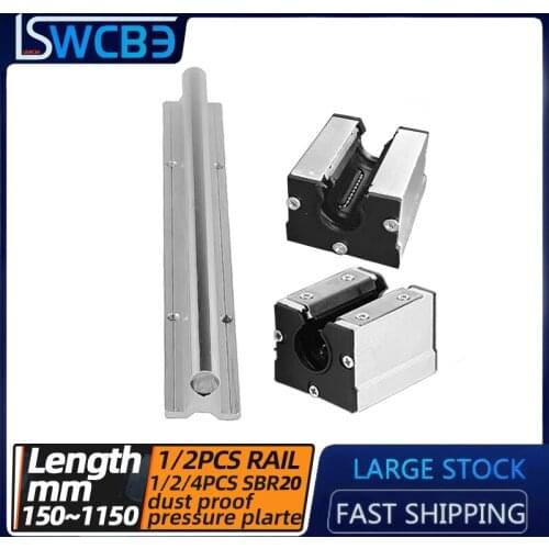Open box type linear guide slider, SBR20 rail, Dustproof, dustproof+pressure plate L=150-1150mm，Woodworking track