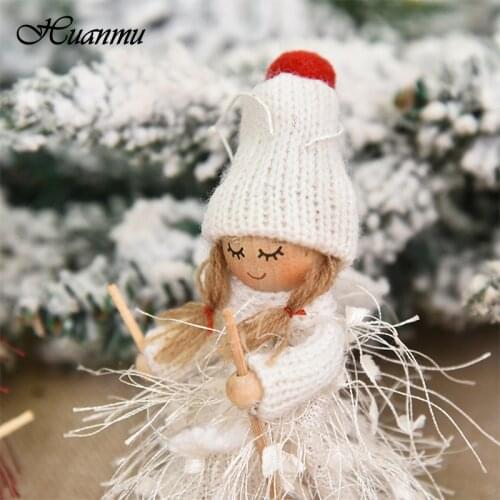 New Year 2022 Gifts Cute Angel Ski Dolls Navidad Hanging Pendant Christmas Home Decor Xmas Tree Ornaments Noel Natal Decoration