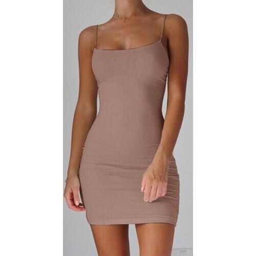 Hot Women Dress Casual Mini Evening Halter Sleeveless Bodycon Thin Dress Ladies Solid Summer Short Dress Club Plus Size 5XL