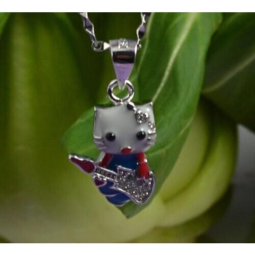 Guarantee Plain 925 Sterling Silver cat Pendant , 2.3 g, PE37026