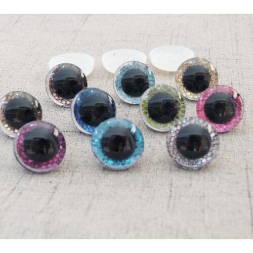 500pcs--16mm&20mm&25mm clear trapezoid plastic safety toy eyes & new glitter Nonwovens & hard washer --color& size option-sp