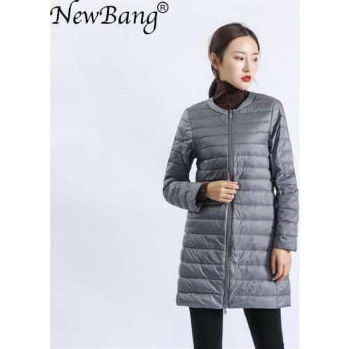 NewBang Long Down jacket female Duck Down Jacket Women Lightweight Warm Linner Slim Portable ladies Ultra Light Down Jacket
