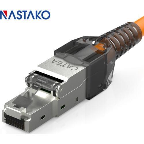 Tool free RJ45 Cat6A Connector Shielded modular Plug Tool less rj45 keystone jack connector for Cat6 Cat6A Solid Network Cable