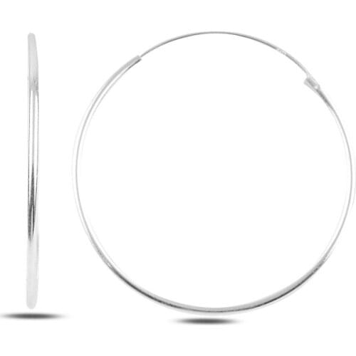 Silver 925 Sterling 35mm Simple Ring Earrings