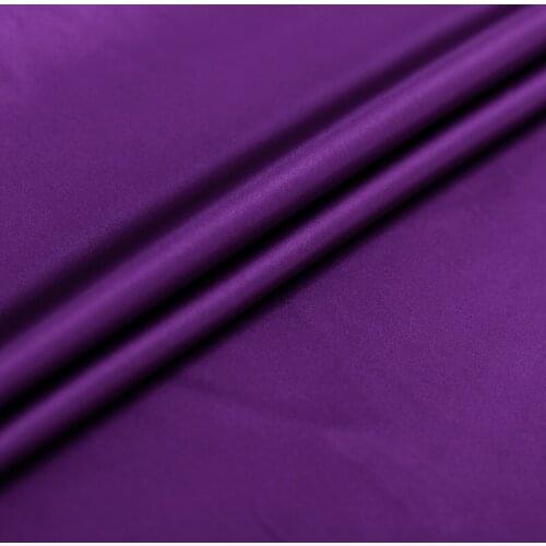 Width 140cm Fashion purple Stretch satin natural silk fabric for dress tissu au metre tissus tecidos patchwork DIY tela tecido
