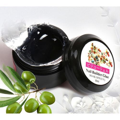 1Bottle Super Sticky 8ml UV Gel Nail Polish Glue Crystal Adhesives Transparent Nails Rhinestone Gems Jewelry Decoration Glue GY0