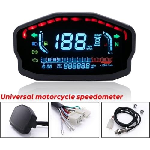 Universal For 1,2,4 Cylinders Motorcycle LCD Speedometer Digital Backlight Odometer For H-onda Ducati Kawasaki Suzuki