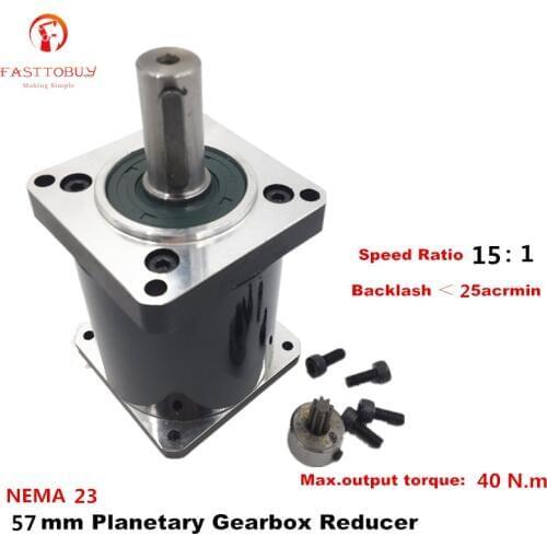 High Precision Planetary Gearbox Planetary Reducer 57mm Flange, Ratio 15:1 for NEMA23 57mm Servo/Stepper Motor 57XG-15