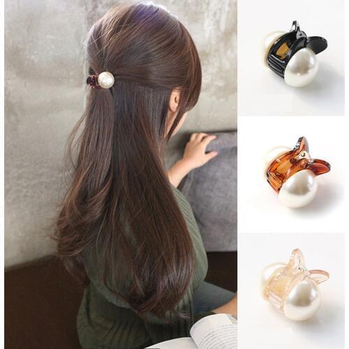 Korean Sweet Mini Round Pearl Hairpins For Women Girls Hair Claw Barrettes Hair Crab Clips Styling Make UP Tool Hair Accessories