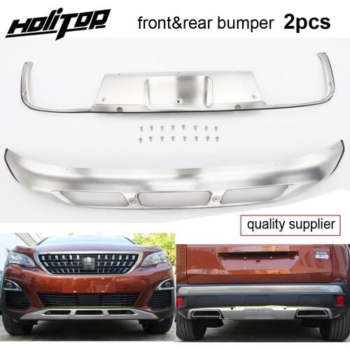 Front&rear bumper cover/bumper guard skid plate for Peugeot 3008,top 304 stainless steel,Asia free shipping,match for 2015-2017