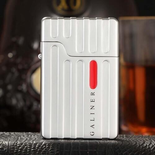 GALINER Brand New Windproof Gas Lighter 2 Jet Torch Lighter Metal Butane Cigar Lighter Travel Cakmak W/ Cigar Punch Cutter