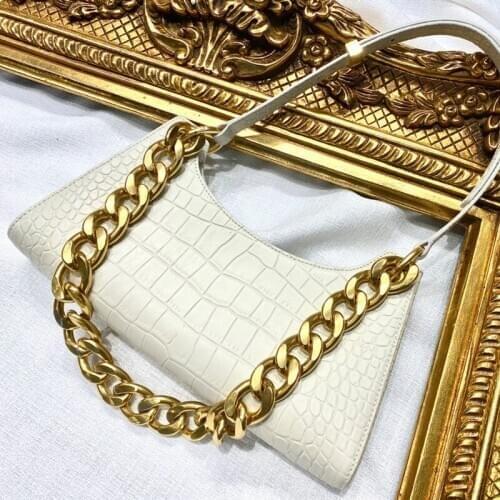 Ladies Leather Elegant Chain Crocodile Pattern Shoulder Bag Two Belts Women Bags Designer Handbag Small Packing Party Totes Bag