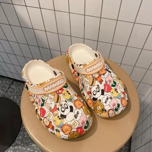 Flat Slippers for Women Summer Slipper Cartoon Cute Womens Sandals Casual Jelly Shoes Hollow Out Mesh Sandal Ladies Flats 2021