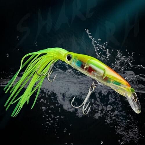 1pcs Hard Fishing Lure Fish Bait 40g 6 Color Squid High Carbon Steel Hook Octopus Crank For Artificial Tuna Sea Allure Tools