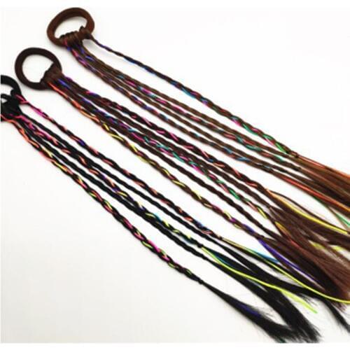 1PC Women Elastic Hair Band Twist Wig Headband Bohemian Braided Headband for Kid Elastic Hair Rubber Band Hair Clip Accessories