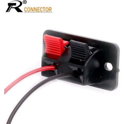 1pc 2 Way 1 row spring load design push type speaker terminal board 2 pins 2 positions 38*19*12mm