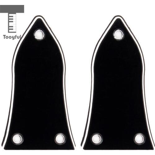 2pcs ABS Plastic 3 Holes Truss Rod Covers Bell Style For Musical Instrument Guitar Parts Replacement Accessories Black