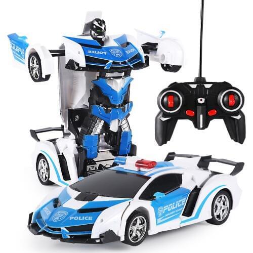 2 in 1 RC Transformer RC Car Driving Sports Cars Drive Transformation Robots Models Remote Control Car RC Fighting Toy Gift