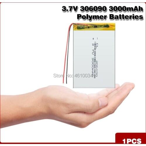 306090 3000mah Lipo cells 3.7V Lithium Polymer Rechargeable Battery Large Capacity Ultra-thin For Table Mobile power MP3 MP4 Toy