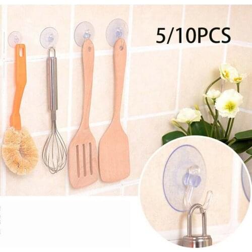 5 /10pcs Window Glass Wall Hooks Transparent Vacuum Suction Cup Hook 3mm Strong Suction Cups for Kitchen Supplies