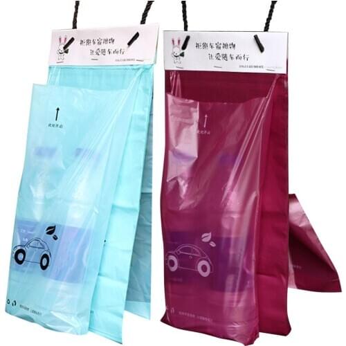 50Pcs/pack Disposable Car Garbage Bag Trash Rubbish Bag Sticking Litter Bag Portable Auto Seat Back Hanging Trash Bag Car Home