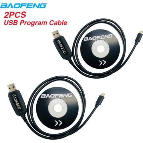 2PCS Baofeng BF-T1 USB Programming Cable With CD Driver for Professional Walkie Talkie BFT1 CB Ham Radio Two Way Radio