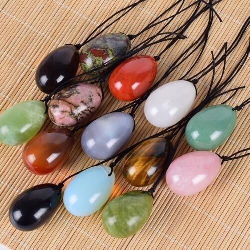 Big Yoni Egg 100% Natural Stone Healing Jade Crystal Egg Drill 45*30 MM Mineral Ball Kegel Massage Pelvic Floor Muscle Vaginal
