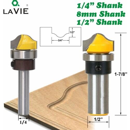 1pc 1/4" 8mm 1/2" Faux Panel Ogee Router Bit Arc-shaped Riving Bit Tungsten Carbide Woodworking Milling Cutter for Wood
