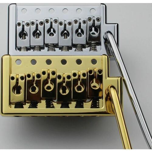 Vintage Style Tremolo Guitar Bridge - CHROME/GOLD