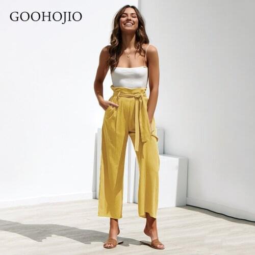 Женские льняные брюки GOOHOJIO China At AliExpress