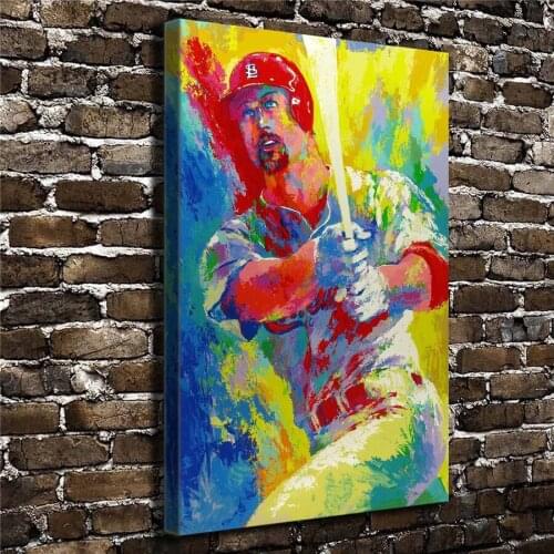 LeRoy Neiman HD Print Modern Abstract Baseball Player Oil Painting on Canvas Poster Wall Art Picture for Living Room Home Decor