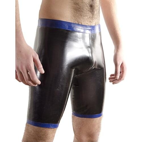 Black and blue latex men short latex wear S-LPM029