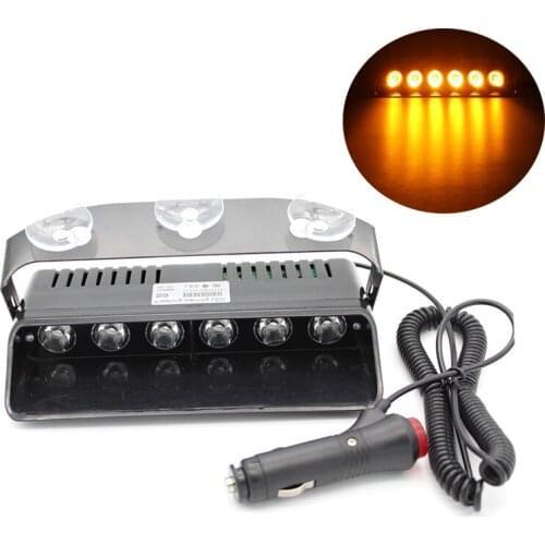 1PC 6LED Strobe Flash Light Hazard Flashing Lamp Driving Bar Police Firefighter 12V 6 LED Car Truck Amber Emergency Warning